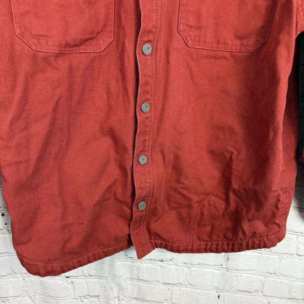 Duluth Trading Co. Men's Fleece Lined Red Clay Canvas Chore Barn Jacket Snap L - Picture 3 of 8
